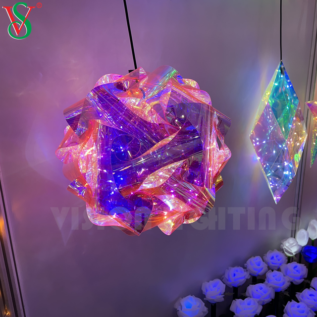 Fée brillante pendentif LED PVC étoiles lumières pour décoration suspendue extérieure