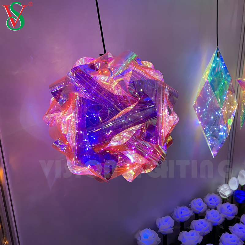 Fée brillante pendentif LED PVC étoiles lumières pour décoration suspendue extérieure