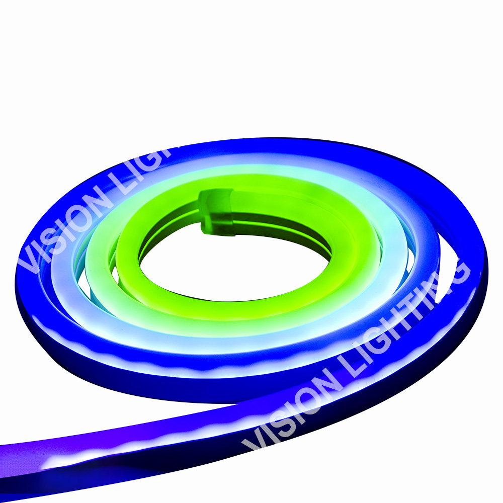 Bande lumineuse néon RGB intelligente adressable, décoration de paysage extérieur de noël, programme DMX512