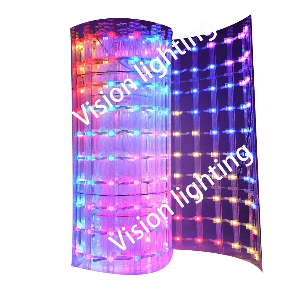 Lumières menées extérieures de maille de mur de grille de pixels de l'écran de visualisation de la publicité RVB WS2811