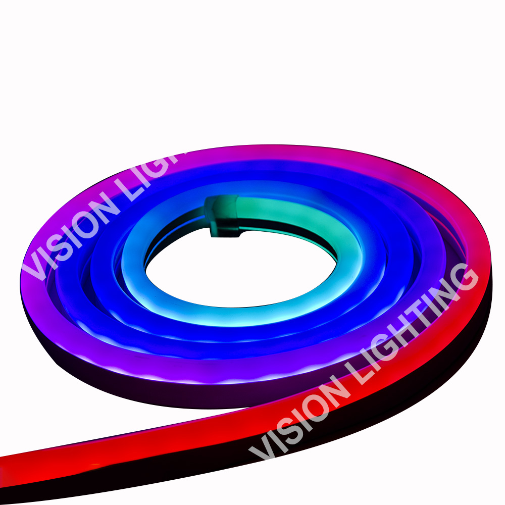Bande lumineuse néon RGB intelligente adressable, décoration de paysage extérieur de noël, programme DMX512