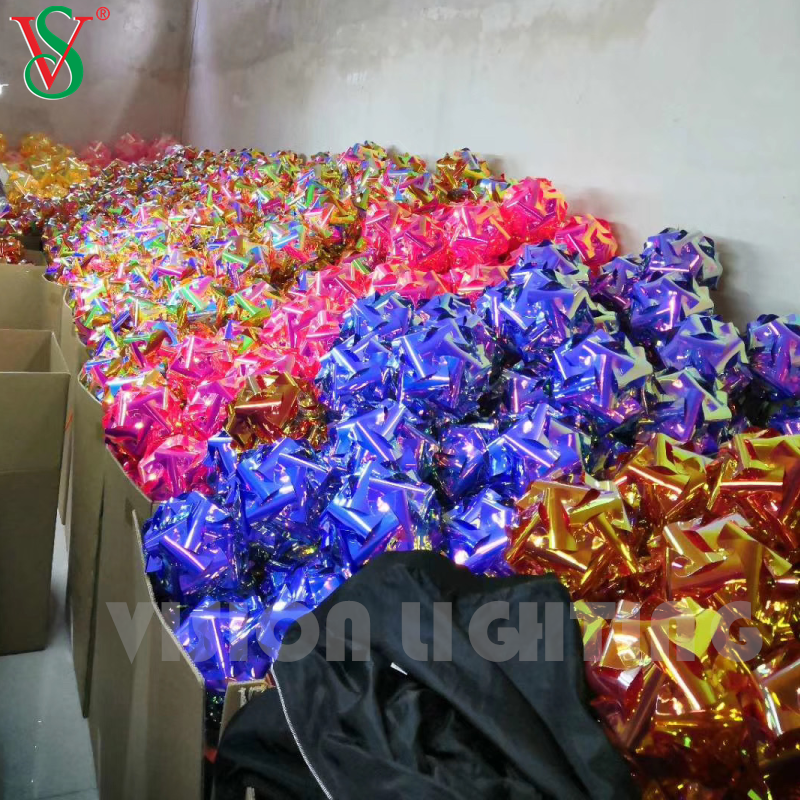 Fée brillante pendentif LED PVC étoiles lumières pour décoration suspendue extérieure