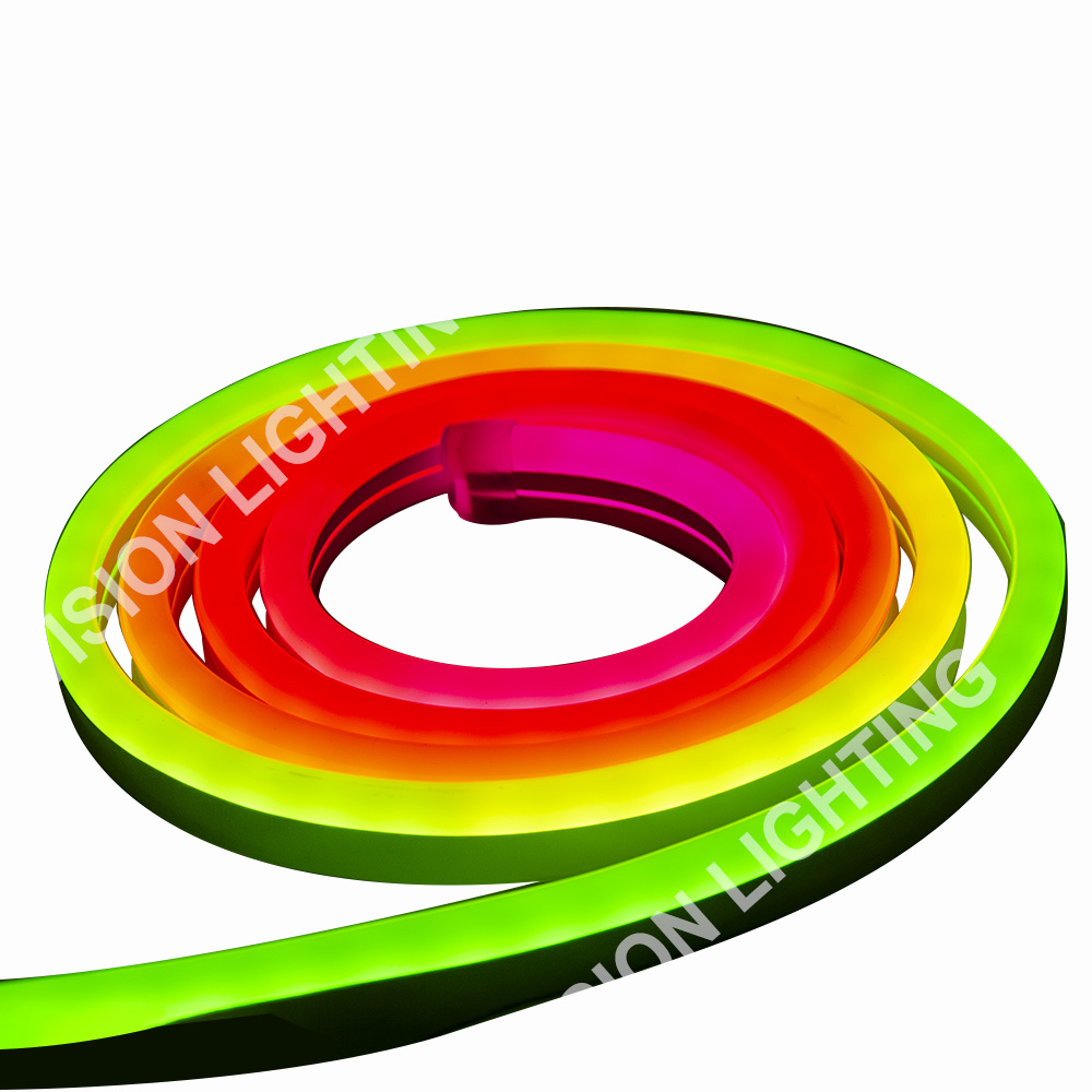 Bande lumineuse néon RGB intelligente adressable, décoration de paysage extérieur de noël, programme DMX512