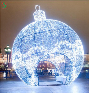 Décoration LED de nuit de vacances mémorable, lumière à Motif de boule géante pour l'extérieur, rue de noël