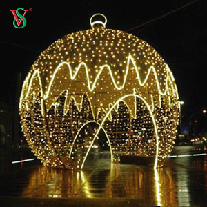 Ornements décoratifs extérieurs LED sphère 3D, boules géantes de noël, lumière à Motif