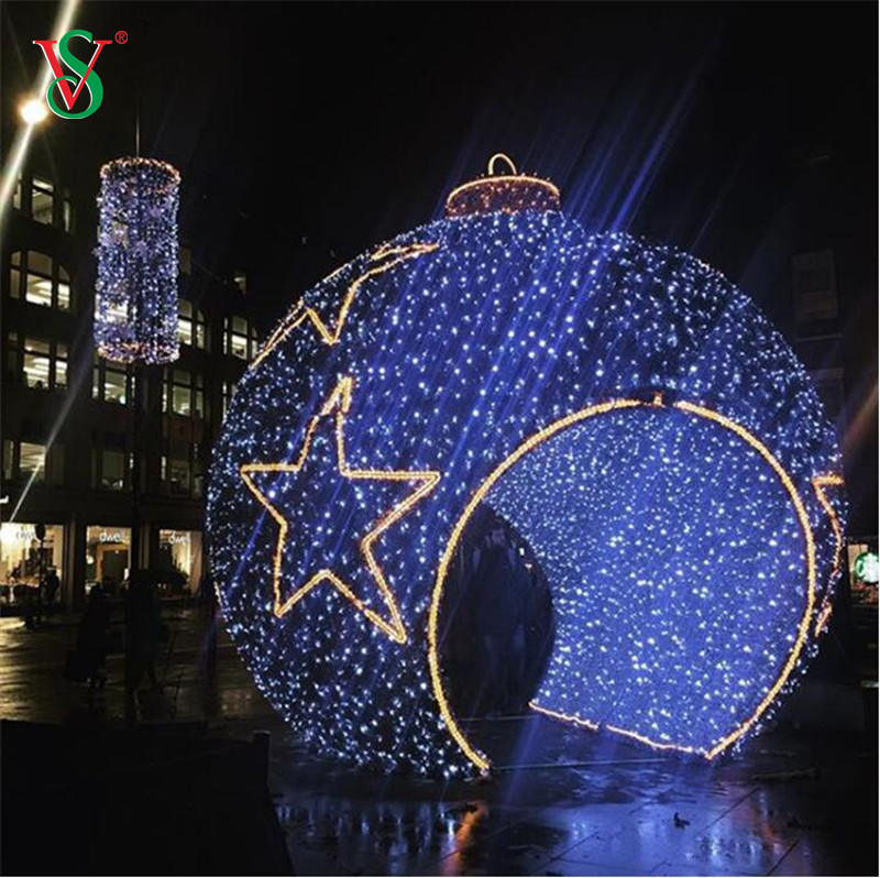 Ornements décoratifs extérieurs LED sphère 3D, boules géantes de noël, lumière à Motif
