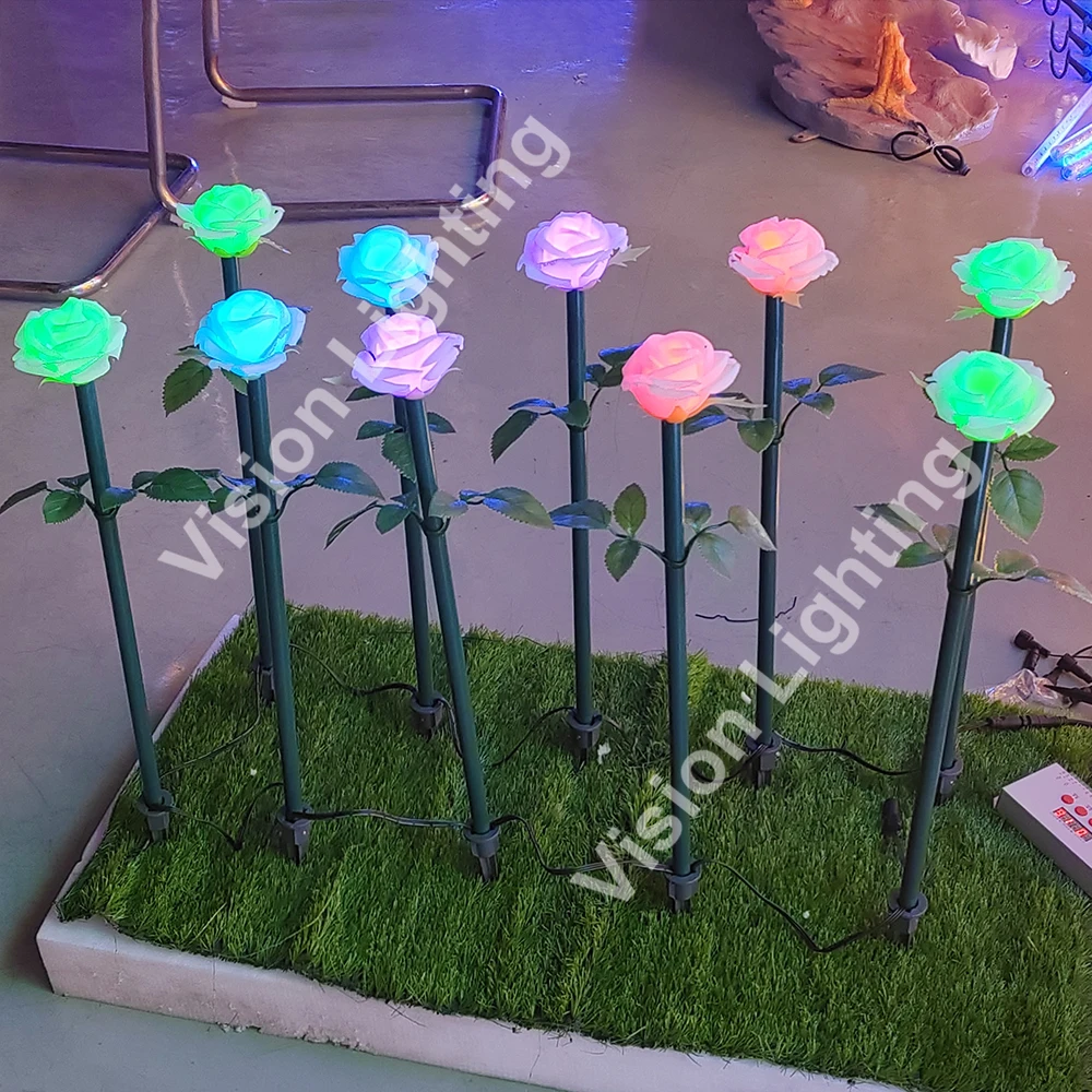 DMX / TTL WS2811 Pixel RGB Fleur artificielle LED Tulip Lights for Outdoor Garden Park Decoration