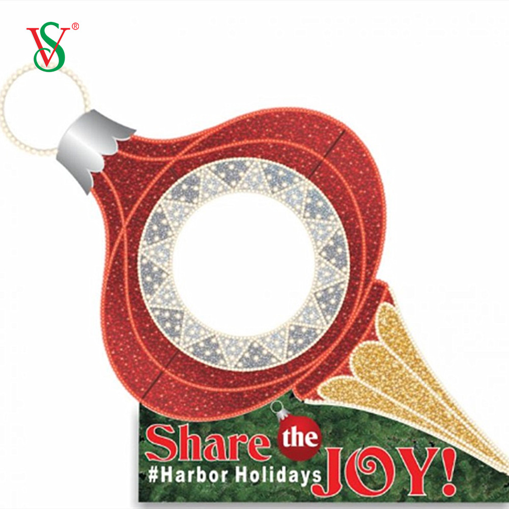 Lumières LED à motif de cadre photo 2D pour la décoration extérieure du festival du nouvel an