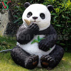 La décoration extérieure a allumé la lumière acrylique de panda de fibre de verre a mené la sculpture animale du motif 3D