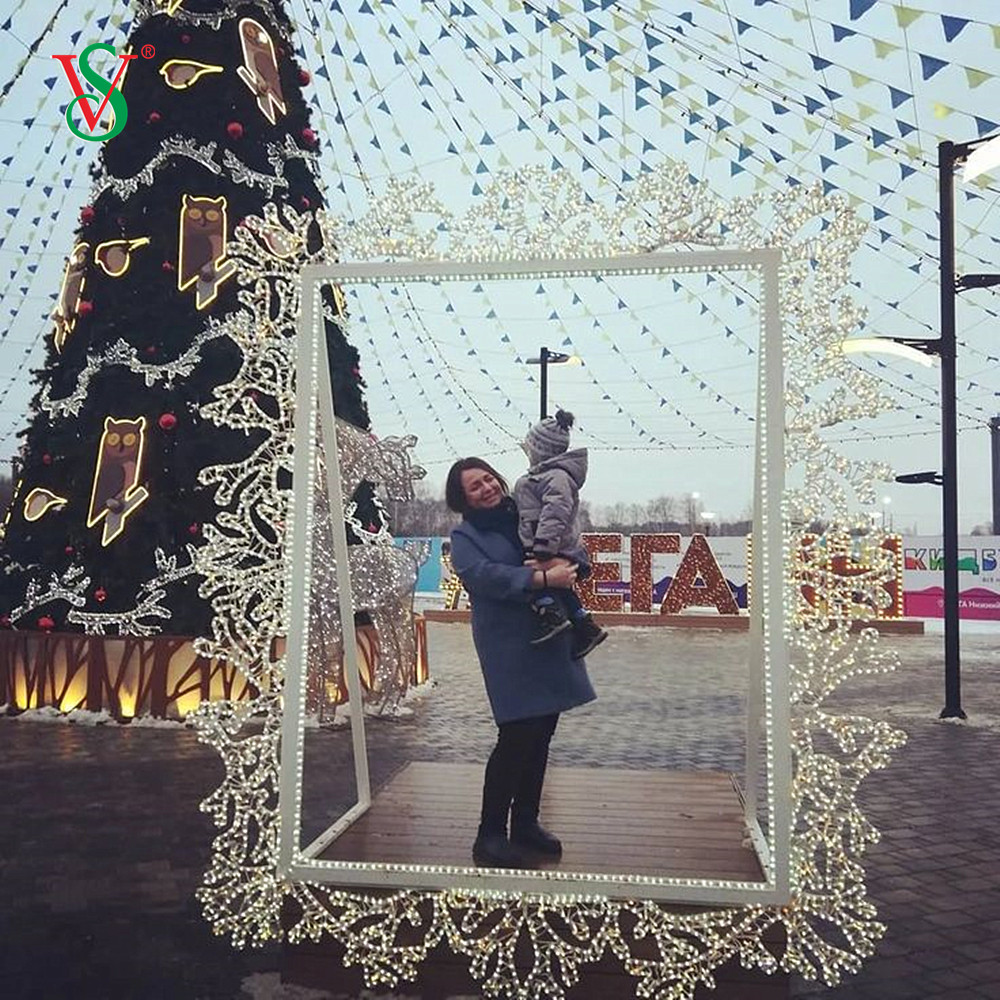 Éclairer le cadre photo de Noël pour Noël à prendre des photos