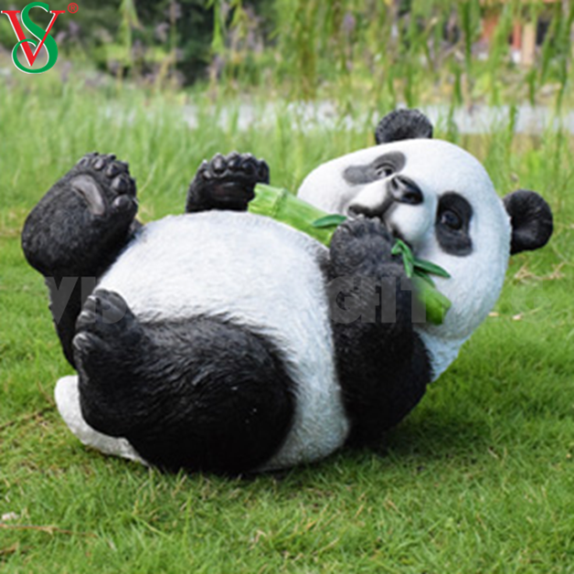 La décoration extérieure a allumé la lumière acrylique de panda de fibre de verre a mené la sculpture animale du motif 3D