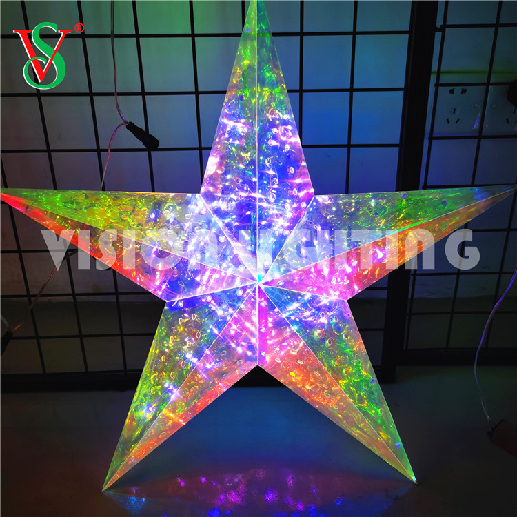Fée brillante pendentif LED PVC étoiles lumières pour décoration suspendue extérieure