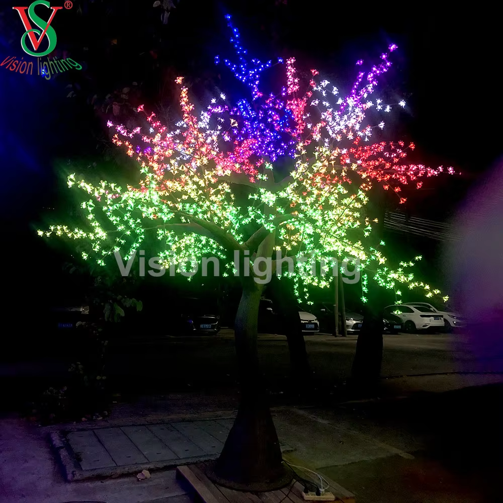 Lumière arbre en fleur de cerisier LED RVB extérieure - Éclairage décoratif imperméable IP65 pour Garden Park & Event Display