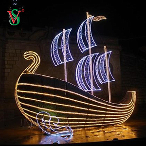 Lumière géante de motif de bateau de bateau de bateau de LED 3D pour la décoration extérieure de vacances