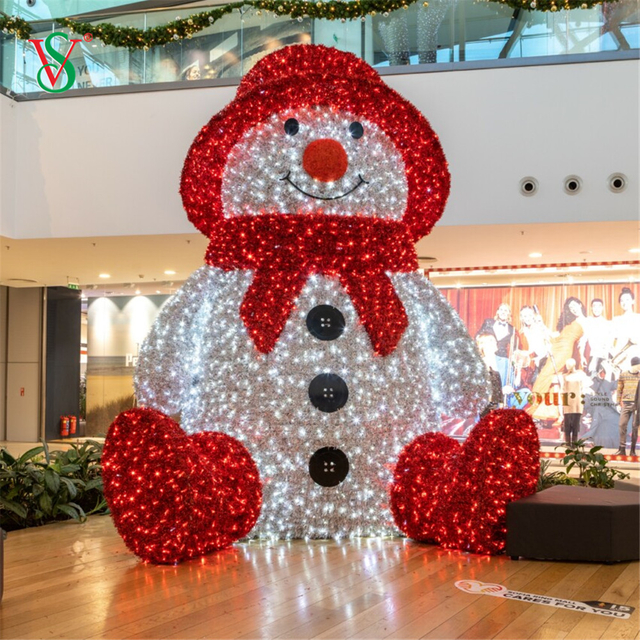 Grand bonhomme de neige LED 3D pour la décoration extérieure des vacances de Noël