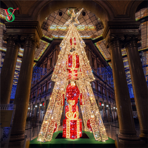 Grande lumière d'arbre de cône de Noël de LED 3D pour la décoration de centre commercial