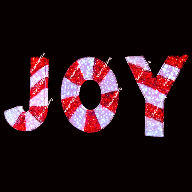 Décoration extérieure paysage IP65 Sculpture 3D de haute qualité led lumière de lettre de motif de vacances de noël