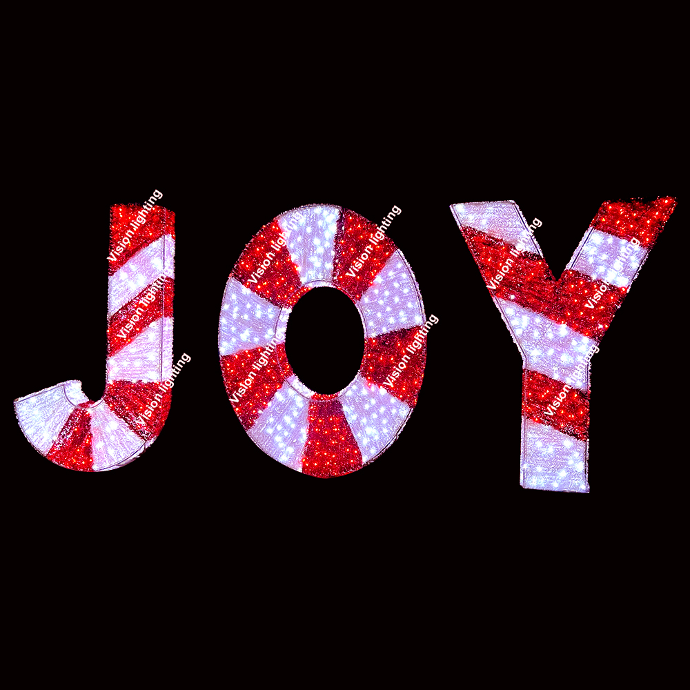 Décoration extérieure paysage IP65 Sculpture 3D de haute qualité led lumière de lettre de motif de vacances de noël