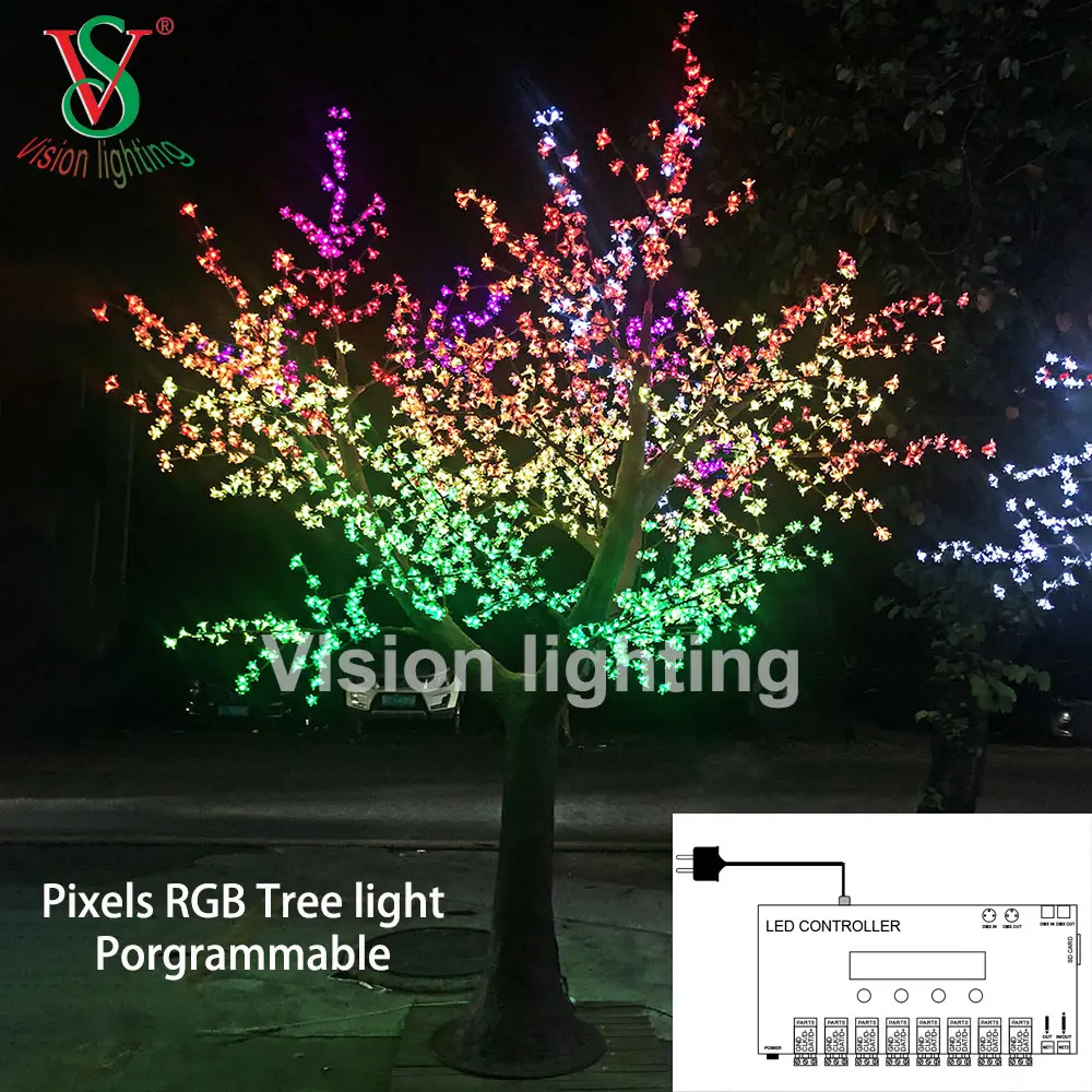 Lumière arbre en fleur de cerisier LED RVB extérieure - Éclairage décoratif imperméable IP65 pour Garden Park & Event Display