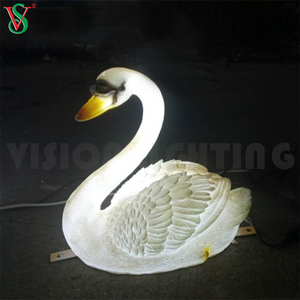 Sculpture d'animaux en résine d'oie en fibre de verre, cygne éclairé par Led, décoration extérieure pour parc de Zoo