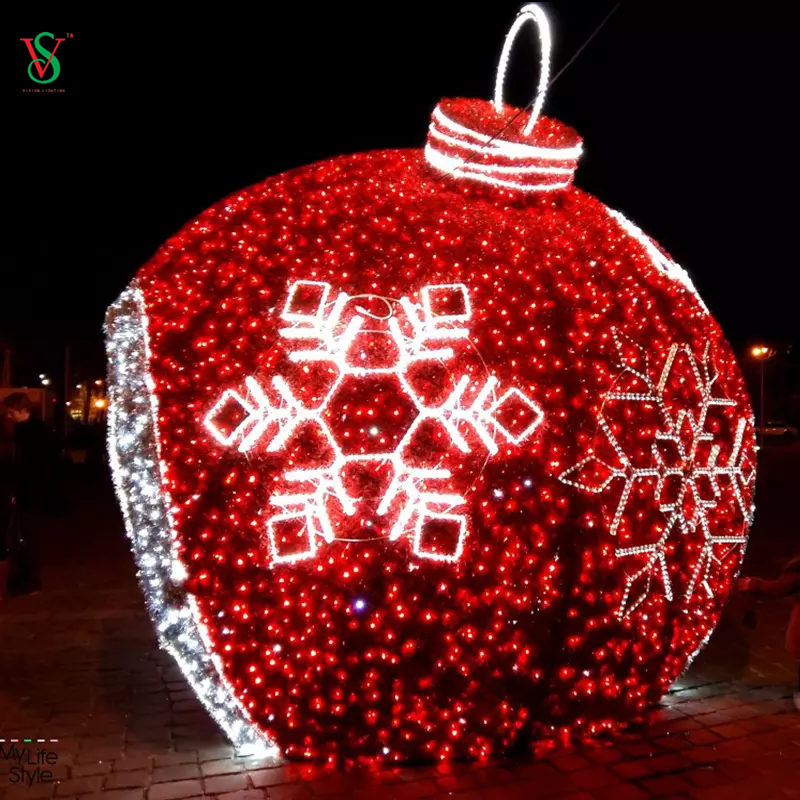 Lumière géante de décoration de motif d'arche de boule de LED 3D pour l'affichage de centre commercial de Noël