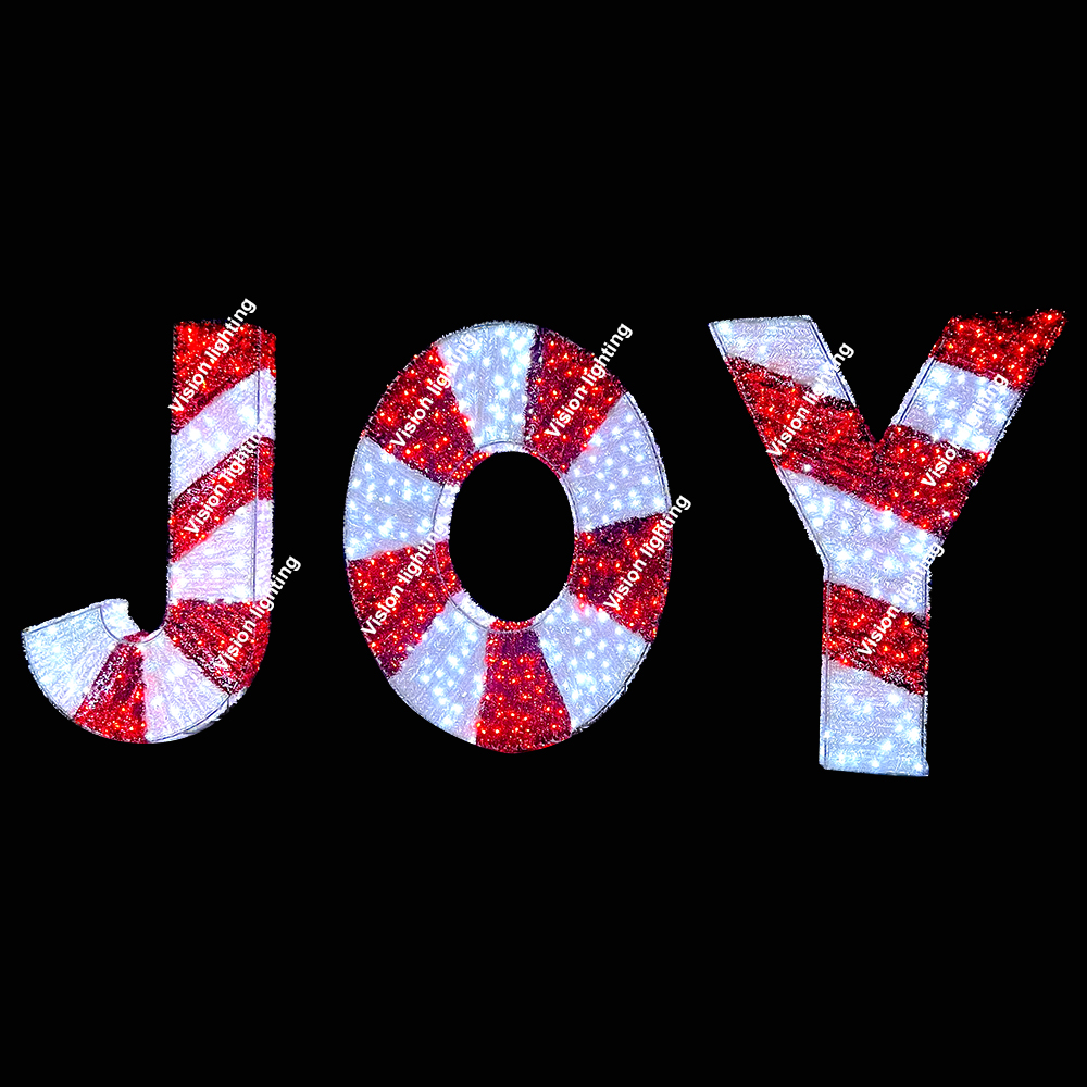 Décoration extérieure paysage IP65 Sculpture 3D de haute qualité led lumière de lettre de motif de vacances de noël