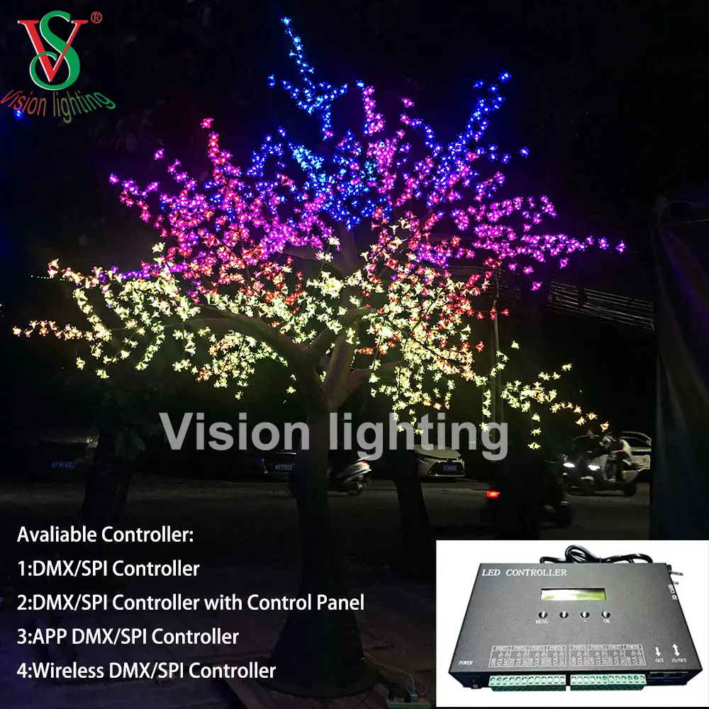 Lumière arbre en fleur de cerisier LED RVB extérieure - Éclairage décoratif imperméable IP65 pour Garden Park & Event Display