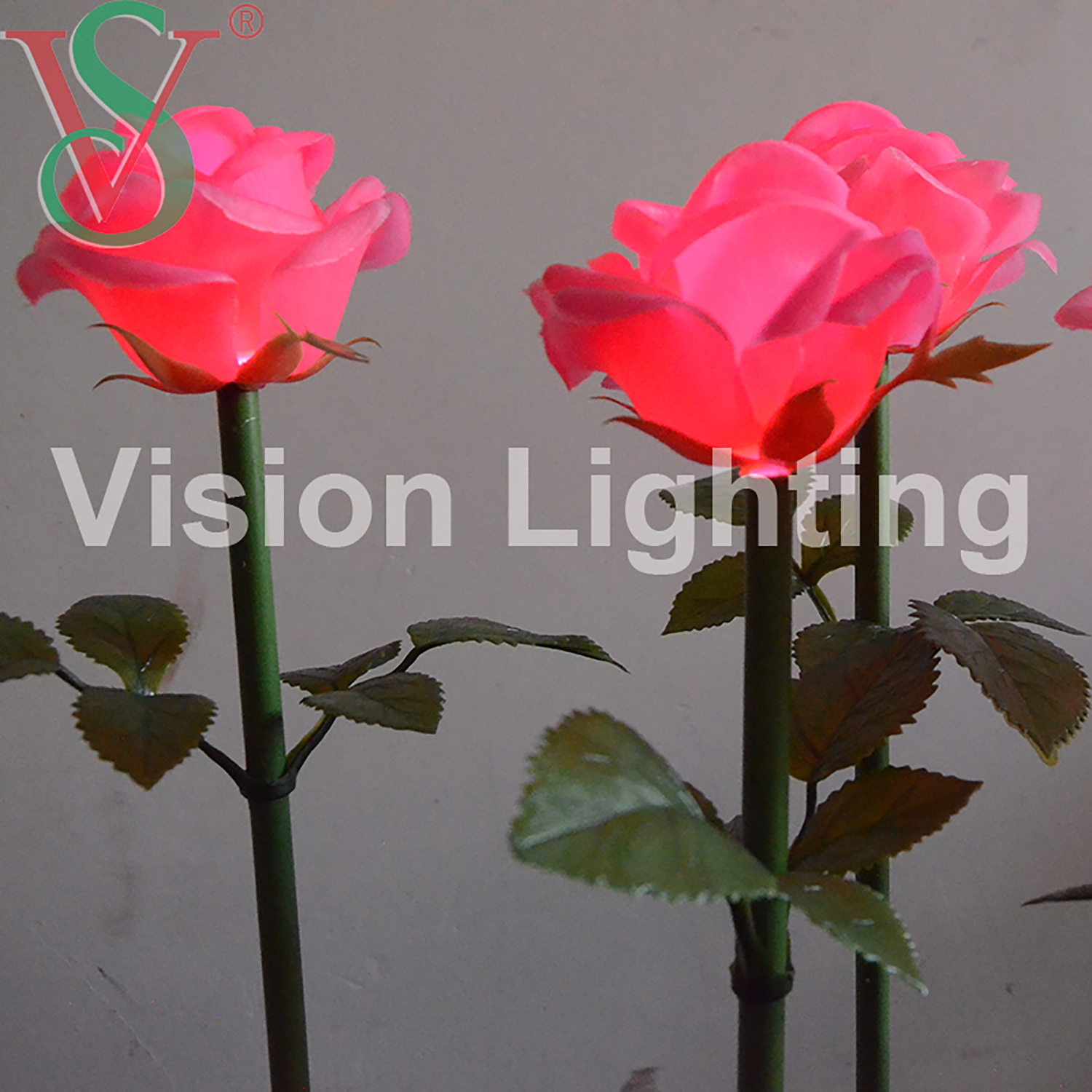 Paysage artificiel IP65 de haute qualité utiliser la lumière de fleur de rose artificielle d'insertion led décorative de noël