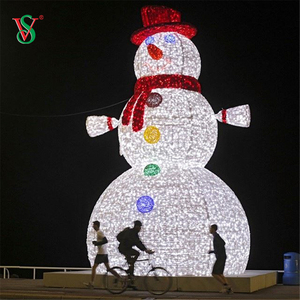 Grand bonhomme de neige LED 3D pour la décoration extérieure des vacances de Noël