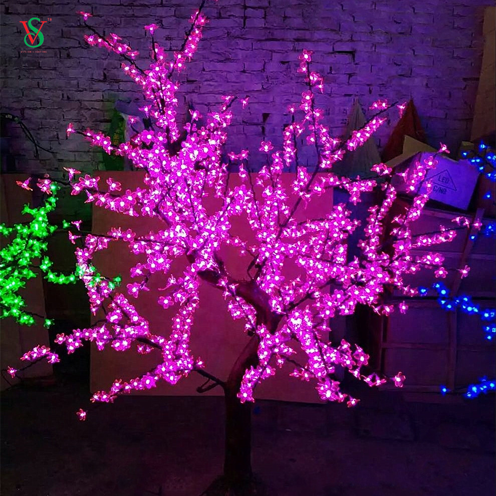 Lumière artificielle géante extérieure d'arbre de fleur de cerisier pour la décoration de paysage de vacances