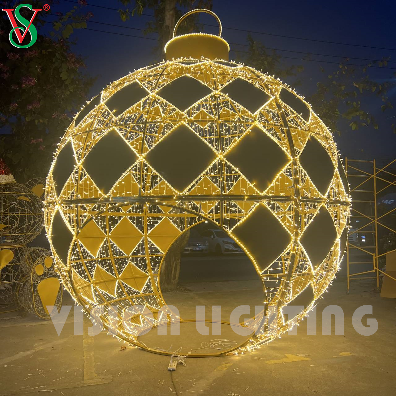 3d sphère illuminée Géant de Noël Round Arch Ball Forme Decoration Light for Outdoor Street