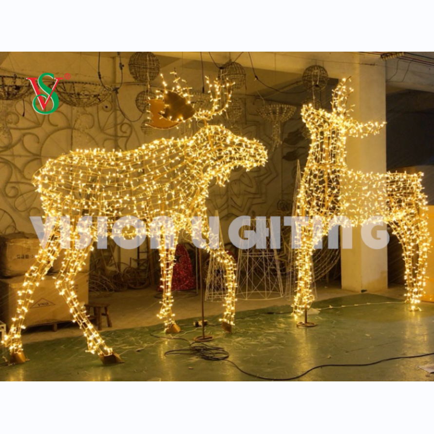 Centre commercial Holiday Christmas Outdoor Decoration LED MOTIF RENINEDER MOTIF