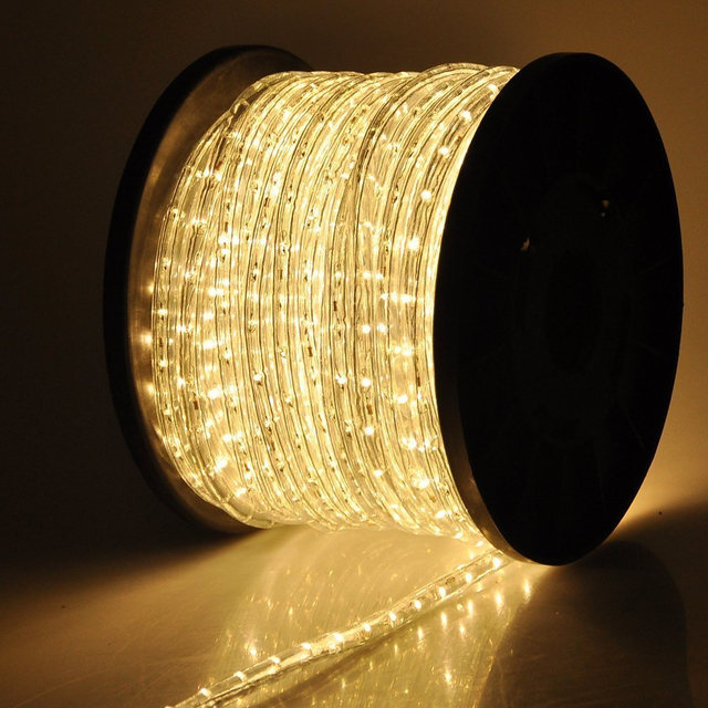 Décoration de vacances Round Shape RGB 100m LED Flex Rope Strip Light for Shop Window Park Street