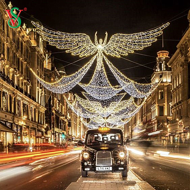 Décoration de l'événement de mariage de Noël LED 2d 3d Angel Flying Motif Lights