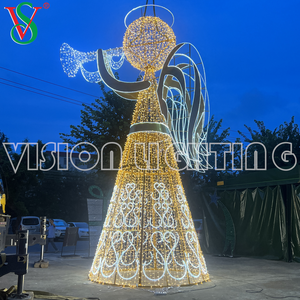 Décorations féeriques de noël en plein air, Sculpture d'ange 3D, lumières à Motif pour décoration d'hôtel Plaza Street