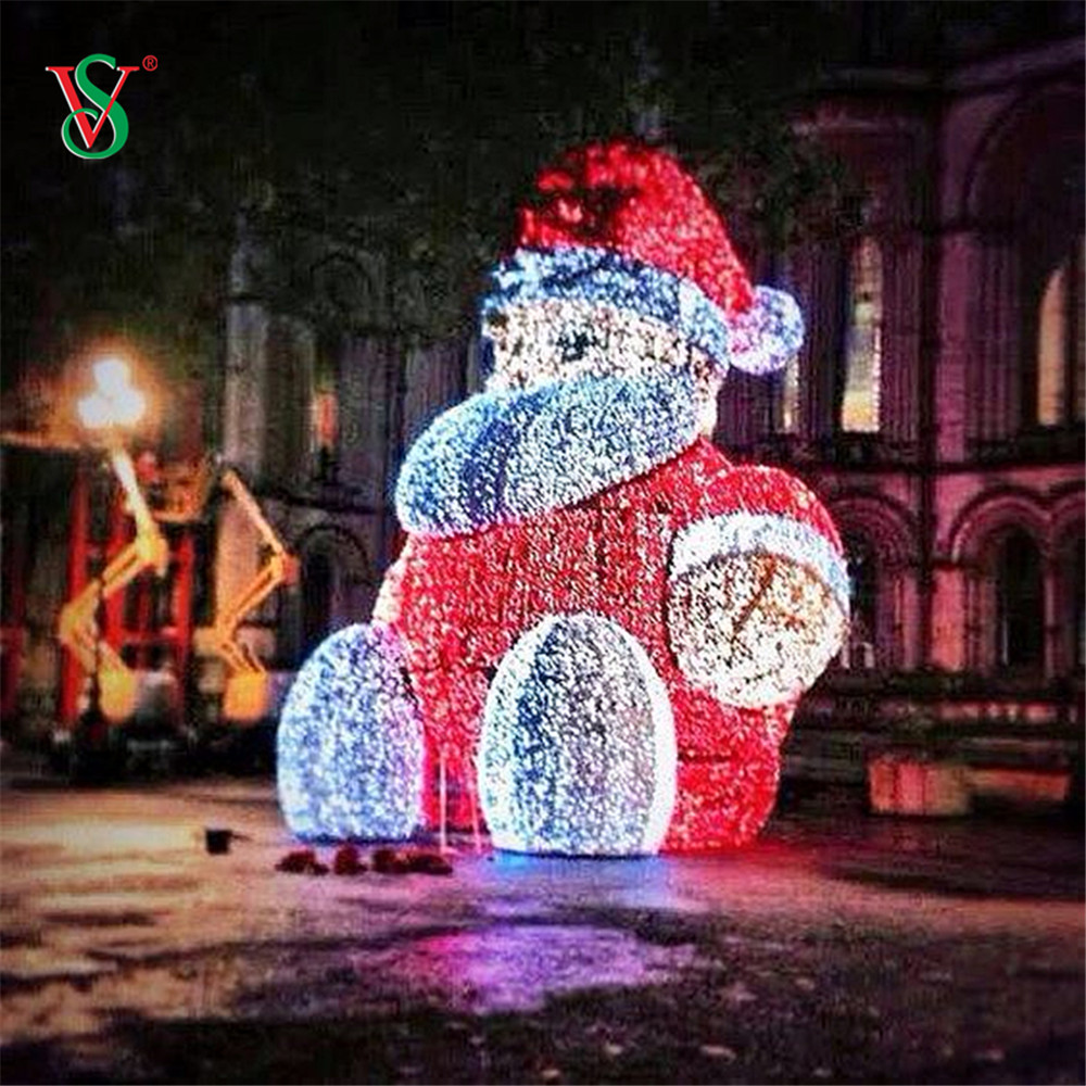 Ski 3D extérieur assis des lumières de motif du Père Noël pour les vacances de Noël