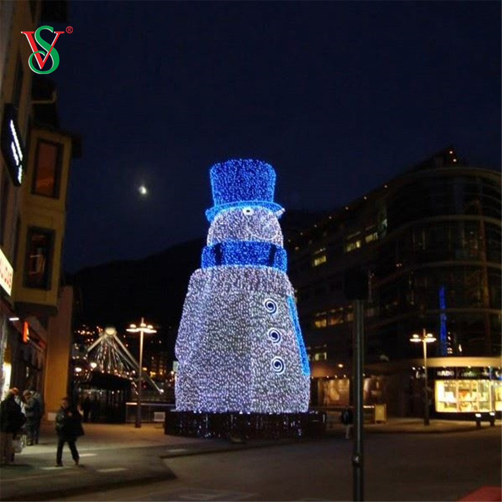 Grand bonhomme de neige LED 3D pour la décoration extérieure des vacances de Noël