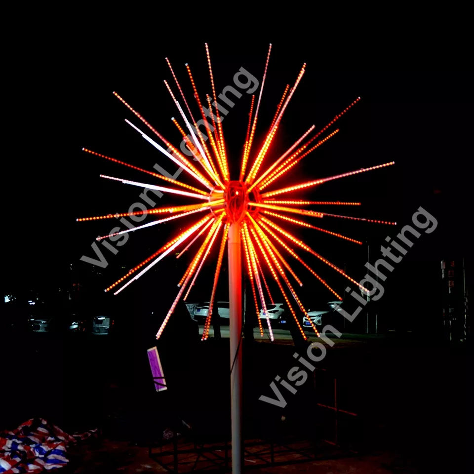 Décoration de Noël LED en plein air 12V RVB Fireworks Arbre Motif motif pour la rue