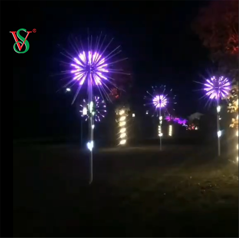 2.5M 3M Outdoor Led Christmas Decoration 12V RGB Fireworks Tree Motif Light for Street