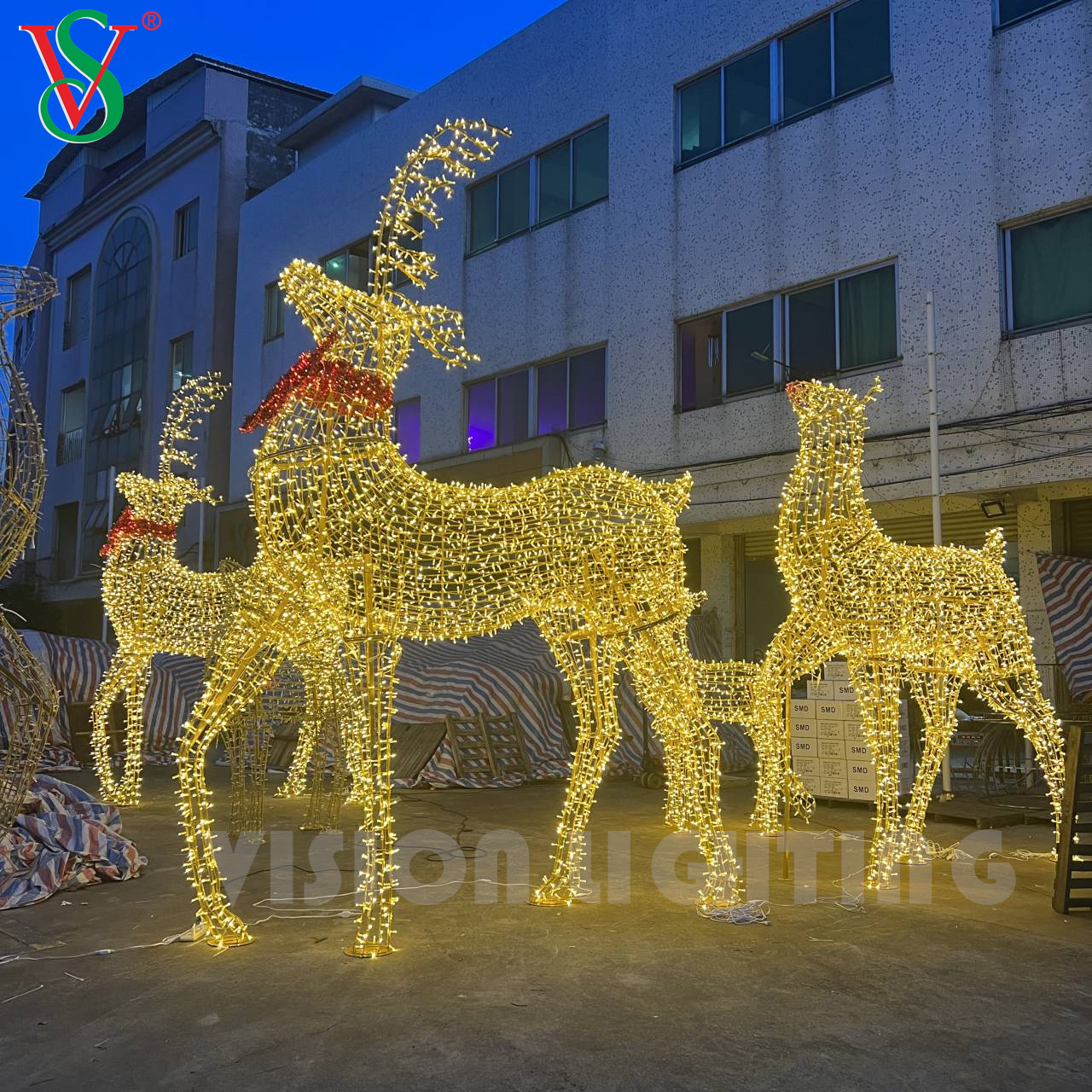 Centre commercial Holiday Christmas Outdoor Decoration LED MOTIF RENINEDER MOTIF