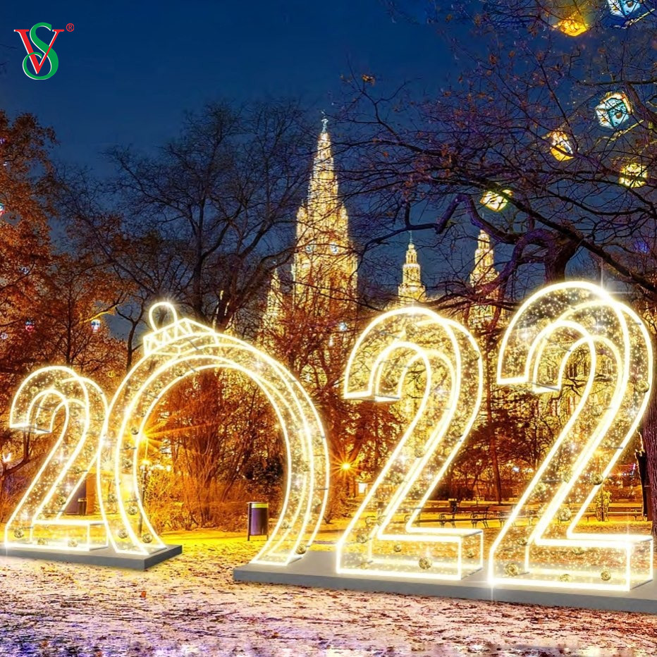 Lumière d'arc à thème extérieur 3D 2025 2024 2023 Walk Through Arch Motif Lights