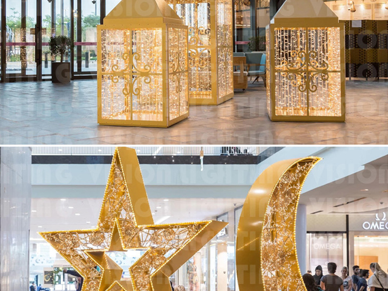 3Eid Mubarak Splendor : illuminer les paysages avec de la lumière