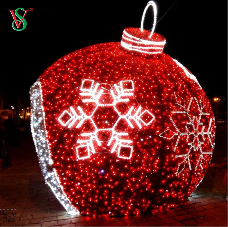 Lumière extérieure de décoration de Noël de motif de boule menée par grande sphère allumée 3D pour le décor de vacances