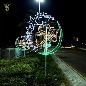 EID Mubarak LED 2D Ramadan Motif Lumière pour Street Pole Décoration