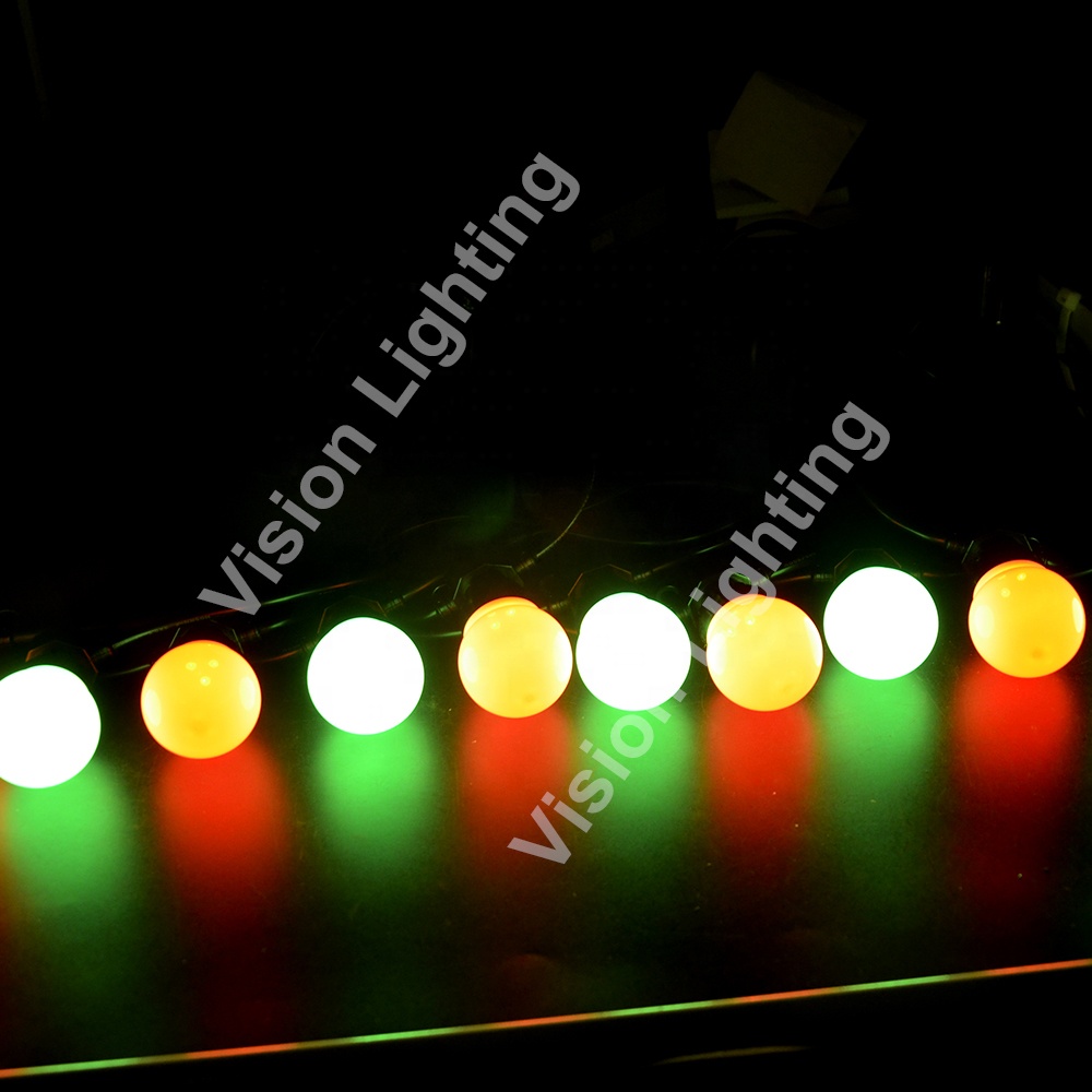 Bulbe de 50 mm extérieur WS2811 DMX / SPI Festoon Belt Lights Programmable Ball String pour Noël