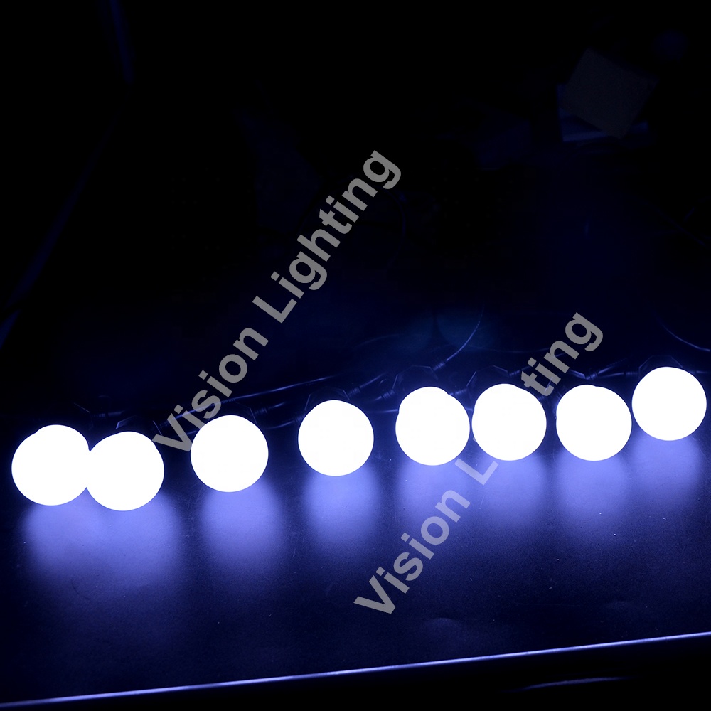 Bulbe de 50 mm extérieur WS2811 DMX / SPI Festoon Belt Lights Programmable Ball String pour Noël