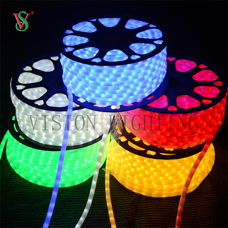 Décoration de vacances Round Shape RGB 100m LED Flex Rope Strip Light for Shop Window Park Street