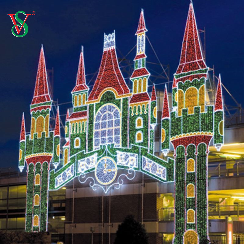 Lumières extérieures de motif de jour d'halloween décoration lumières de motif de sculpture de grande tour de château