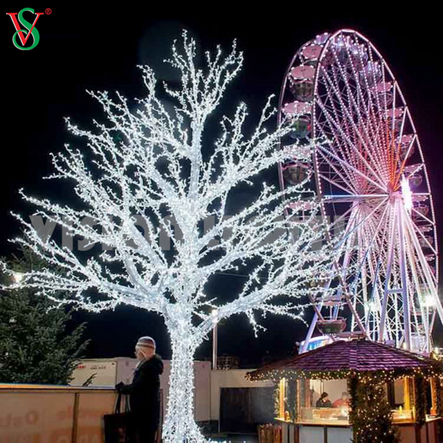 Lumière de noël décorative blanche, brindille, motif 3D, branche d'arbre avec guirlande Led