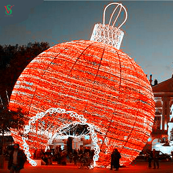 Lumière géante de décoration de motif d'arche de boule de LED 3D pour l'affichage de centre commercial de Noël